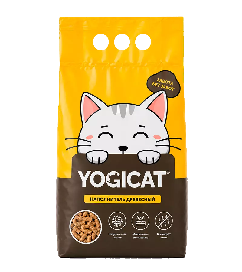 YOGICAT древесный впитывающий 4л